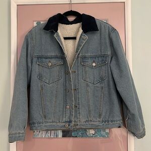 Brandy Melville furry denim jacket